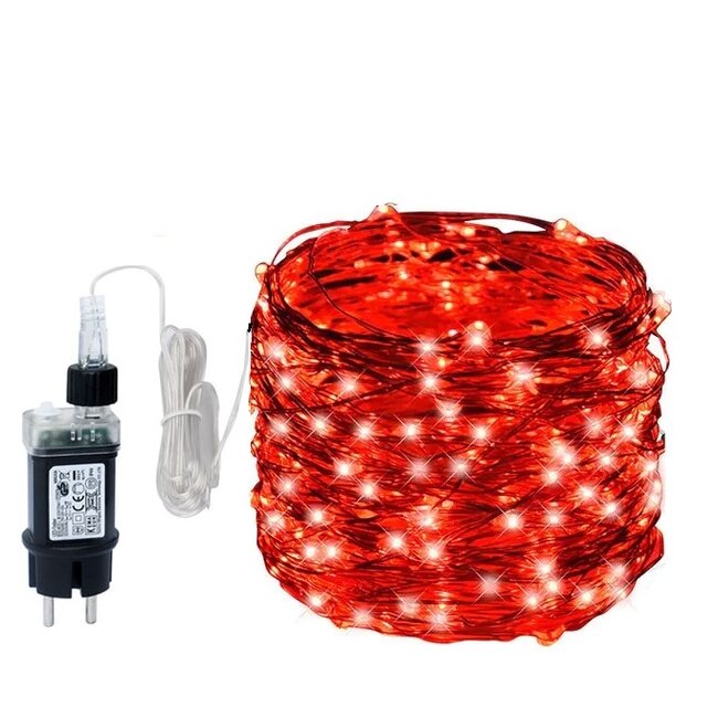 Lichtdraad Kerstverlichting - 50 Meter - Rood - Voor Buiten