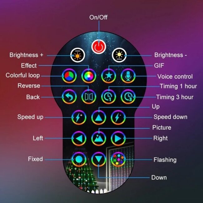 MagicGlow - Slimme Kerstboomverlichting Net met RGB Kleuren, Bluetooth en App