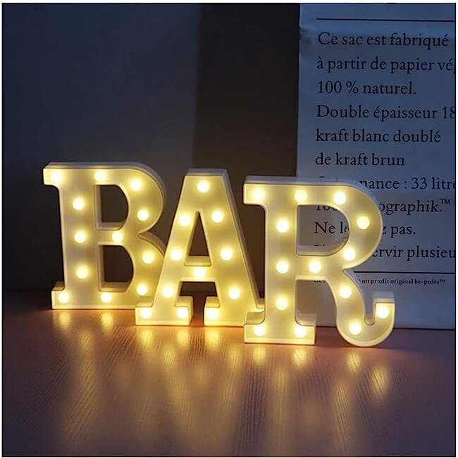 Lichtgevende Letters BAR - Wit - LED