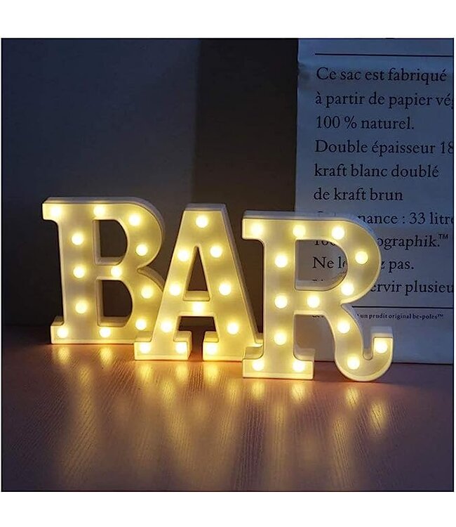Lichtgevende Letters BAR - 16 cm - Wit - LED