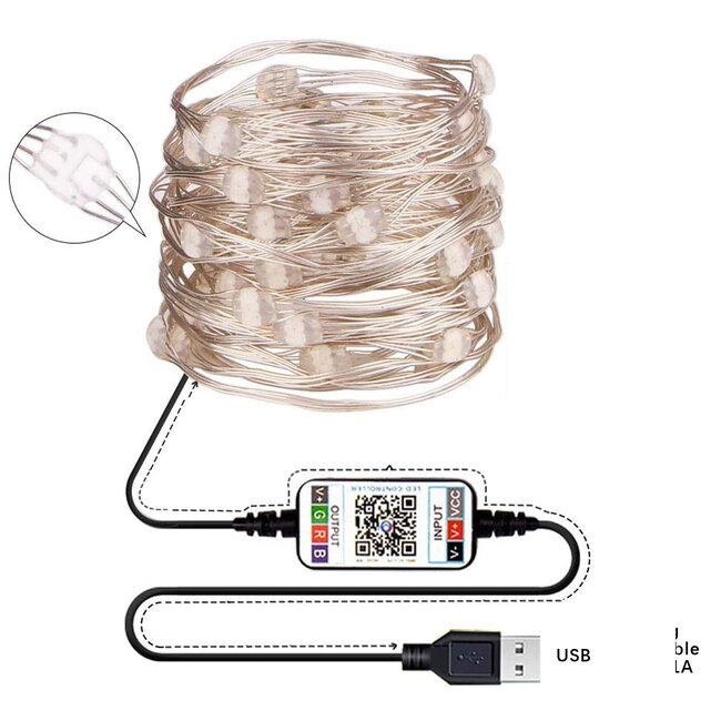 Slimme Kerstboomverlichting - USB - RGB 16 Miljoen Kleuren