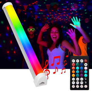 Gekleurde RGB TL Lamp met Afstandsbediening - 60 cm - Met Armatuur