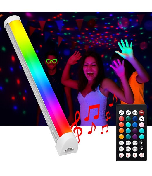 Gekleurde RGB TL Lamp met Afstandsbediening - 60 cm - Met Armatuur