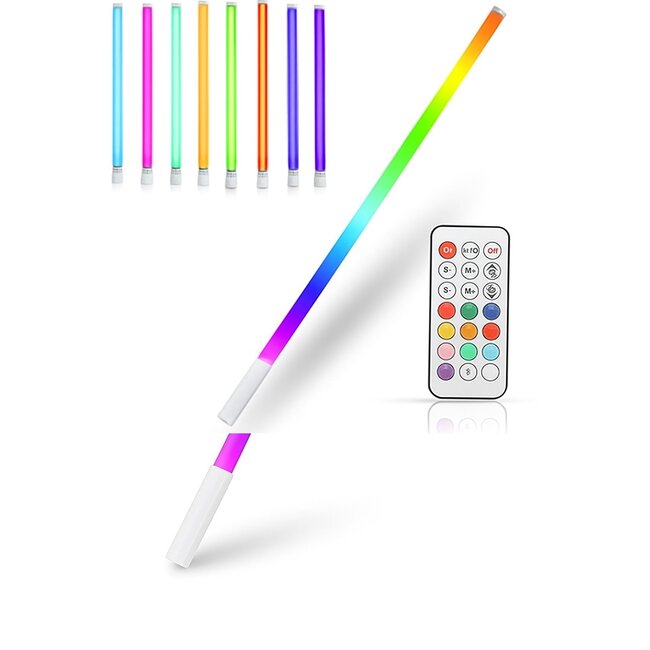 Gekleurde Lichtstaaf Draadloos RGB - met Afstandsbediening