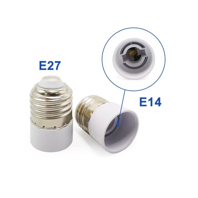 Verloopfitting - Van E27 naar E14 - 2 stuks