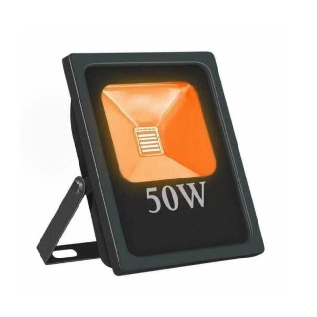 LED Bouwlamp Oranje - 10 Watt - Plat