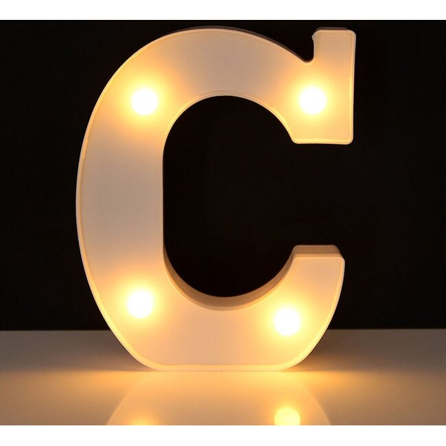 LED Lichtgevende Letters 22 cm Hoog - Warm Wit - Op Batterijen