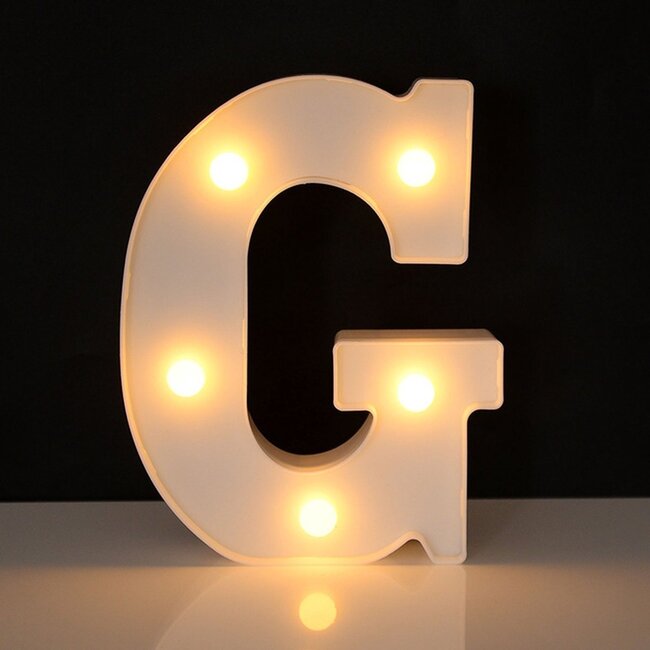 LED Lichtgevende Letters 22 cm Hoog - Warm Wit - Op Batterijen