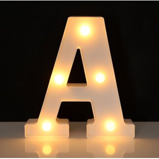LED Lichtgevende Letters 22 cm Hoog - Warm Wit - Op Batterijen