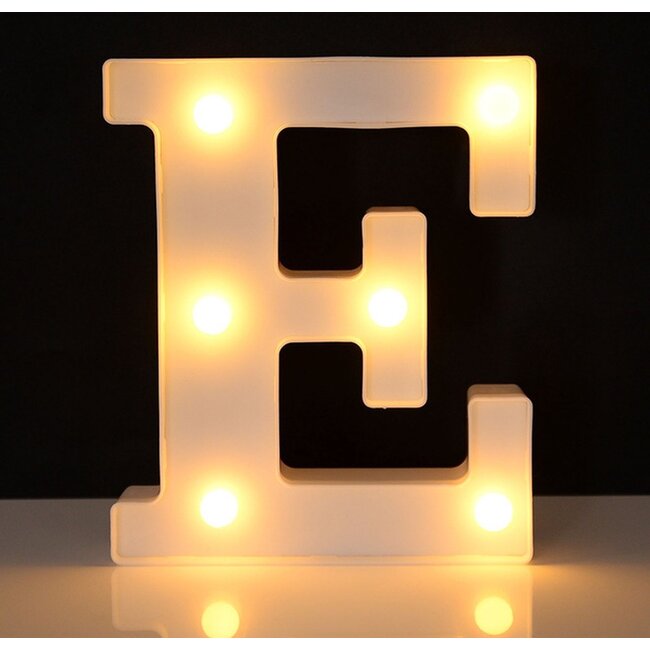 LED Lichtgevende Letters 16 cm Hoog - Warm Wit - Op Batterijen