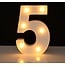 LED Lichtgevende Cijfers 22 cm Hoog - Warm Wit - Op Batterijen