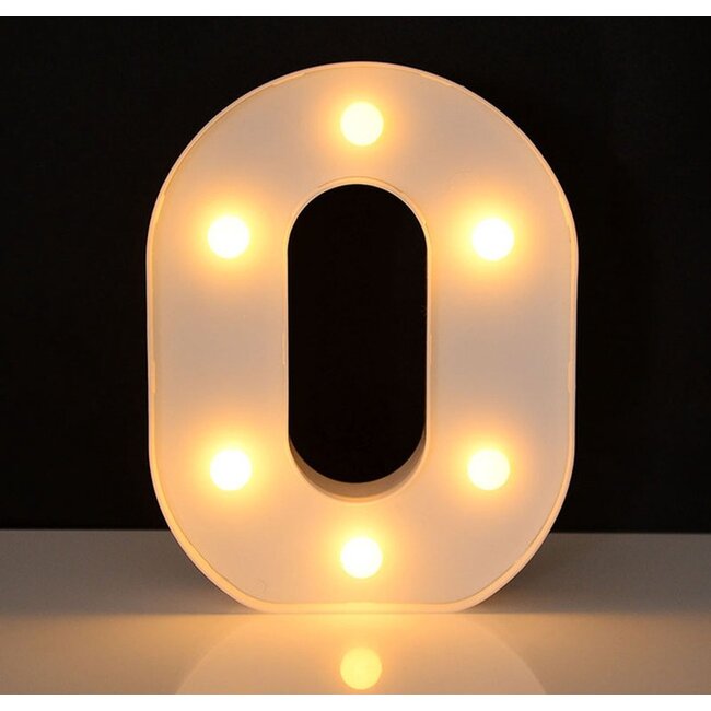 LED Lichtgevende Cijfers 16 cm Hoog - Warm Wit - Op Batterijen