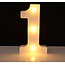 LED Lichtgevende Cijfers 16 cm Hoog - Warm Wit - Op Batterijen