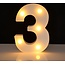 LED Lichtgevende Cijfers 16 cm Hoog - Warm Wit - Op Batterijen