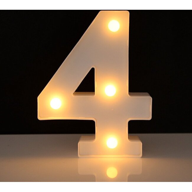 LED Lichtgevende Cijfers 16 cm Hoog - Warm Wit - Op Batterijen