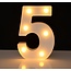 LED Lichtgevende Cijfers 16 cm Hoog - Warm Wit - Op Batterijen