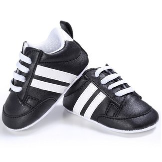 This Cuteness Baby Sneakers Black White Stripes