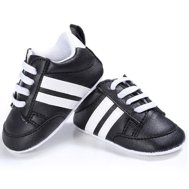 Baby Sneakers Black White Stripes