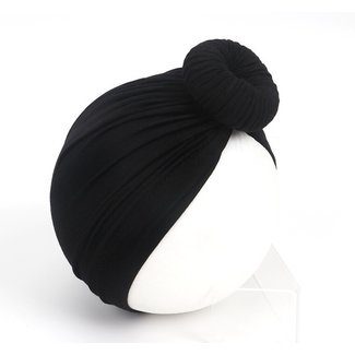 This Cuteness Turban Cotton Donut Black