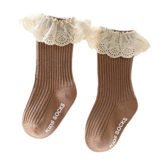 This Cuteness Sokjes Ribbed Lace Taupe
