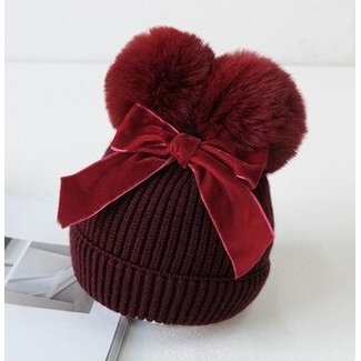 This Cuteness Baby Muts Dottie Wool Bordeaux