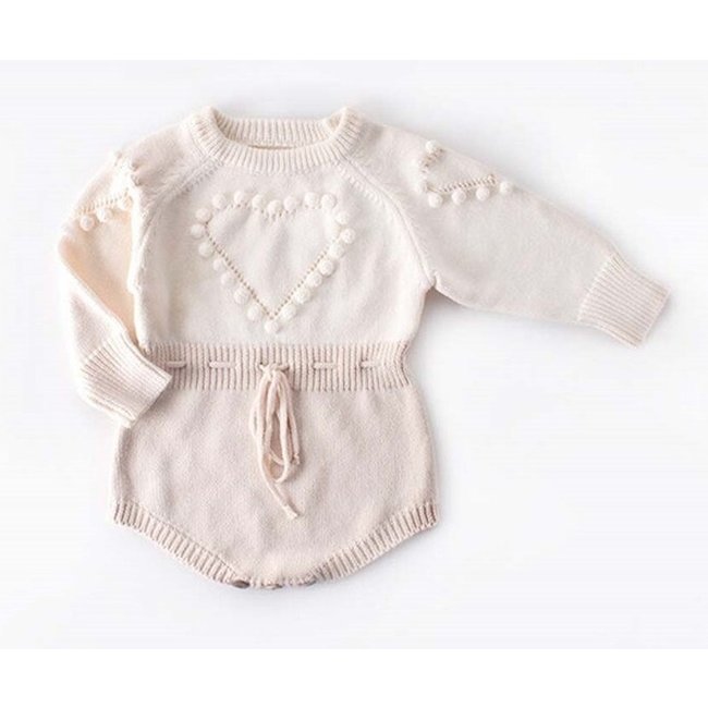 Body Knitted Heart Beige