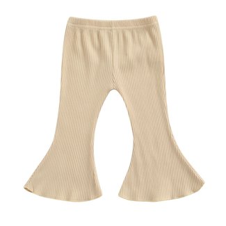 This Cuteness Flared Pants Ribbed Beige