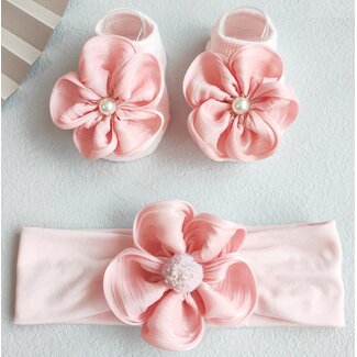 This Cuteness Setje Sokjes + Haarband Nynke Pink