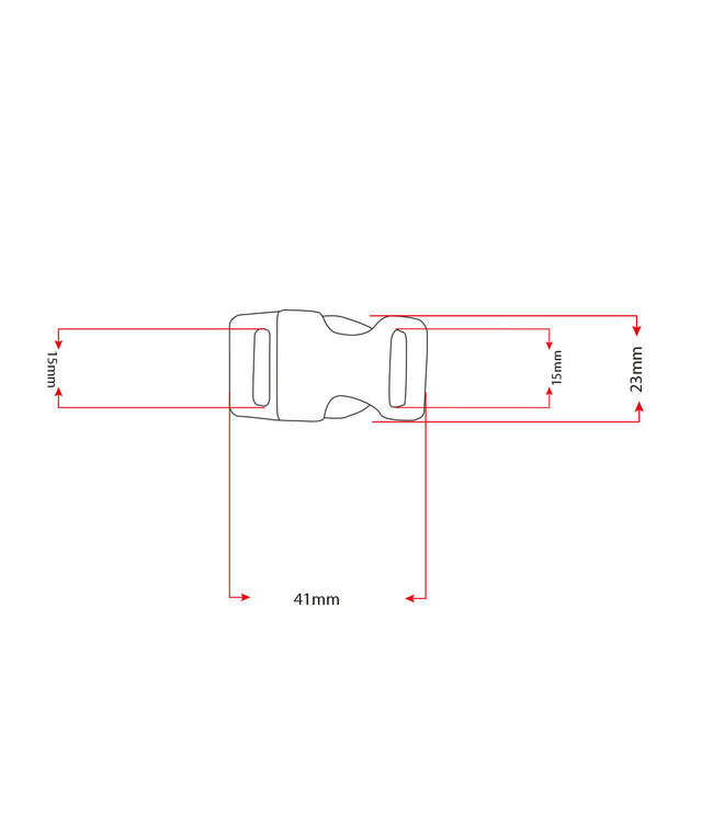 Buckle 15MM Kunststoff Rot