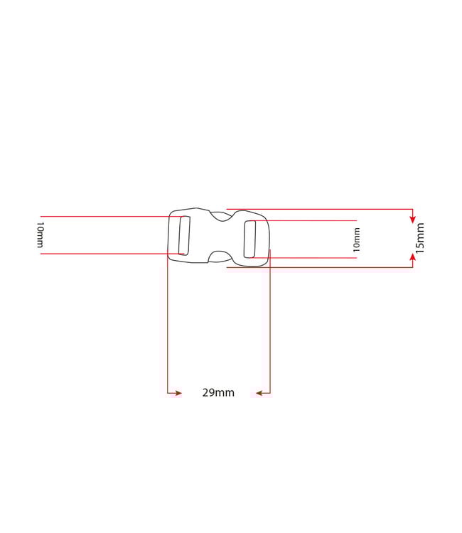 Buckle 10MM Kunststoff Blau