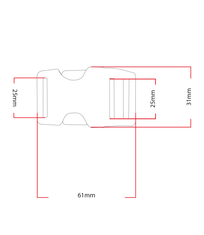 POM Buckle 25MM Schwarz
