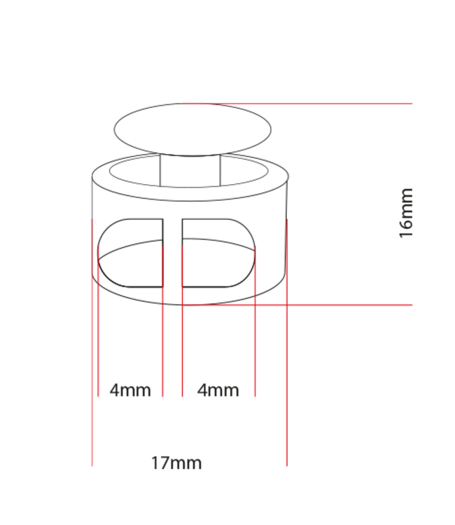 Kordelstopper rund schwarz