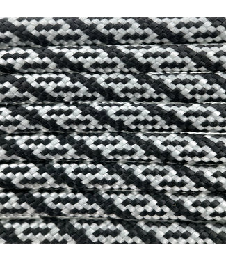 123Paracord Paracord 550 typ III Silber Grau / Schwarz Helix DNA