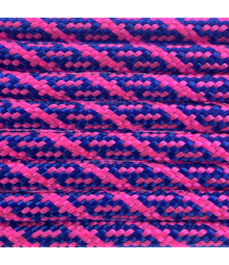 123Paracord Paracord 550 typ III Electric Blau / Ultra Neon Rosa Helix DNA