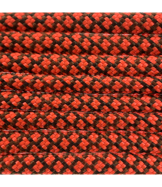 Paracord 550 typ III chocolate Braun / Neon Orange Diamond