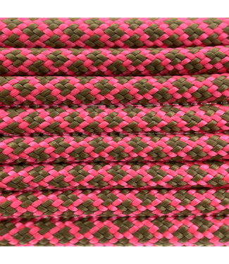 123Paracord Paracord 550 typ III Rosa Neon / Gold Braun Diamond