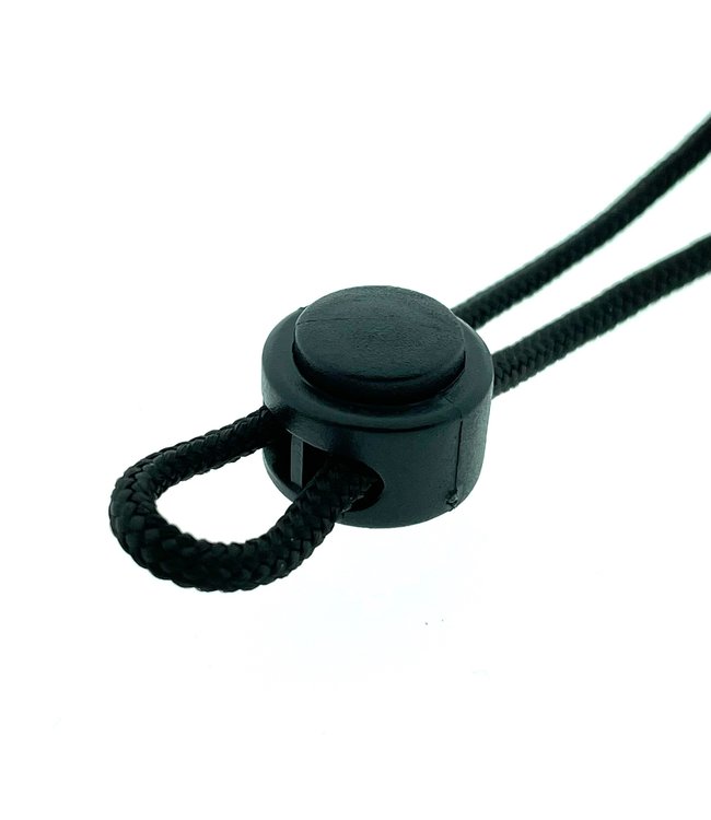 Kordelstopper rund schwarz klein