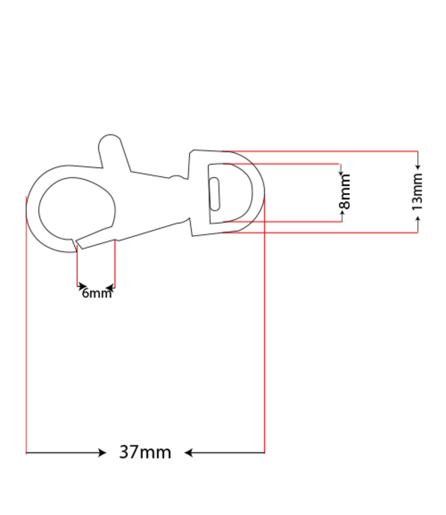 Paracord D ringe musketon 8MM