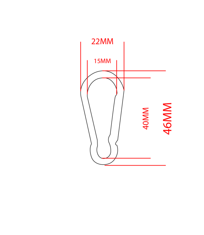 Karabinerhaken 4 CM schwarz