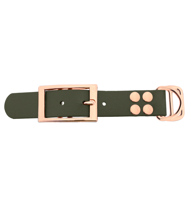 Biothane adapter 25MM Military Olive/Rosegold