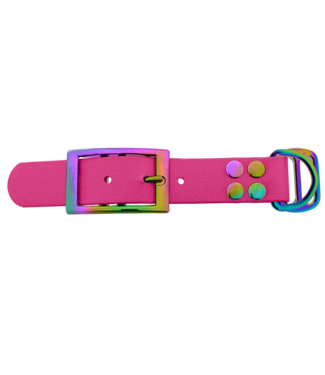 123Paracord Biothane adapter 25MM Passion pink/Neo-Chrome