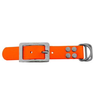 123Paracord Biothane adapter 25MM Orange/Edelstahl