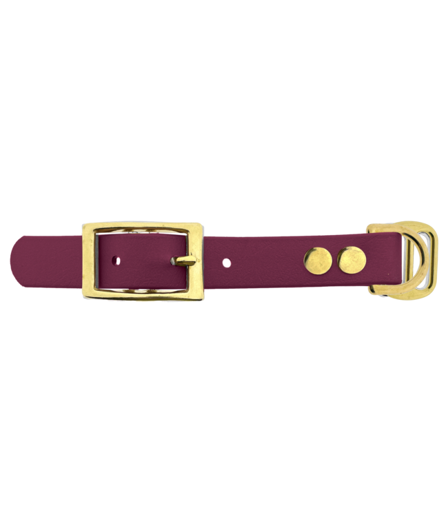 Biothane adapter 19MM Wein Rot/Messing