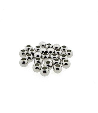123Paracord Paracord Perle Nickel rund 7X6MM Spacer 25 Stück