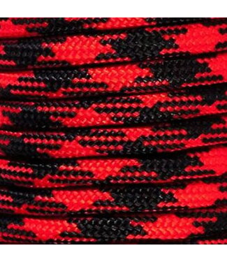 123Paracord Paracord 550 typ III Lumberjack rot / schwarz