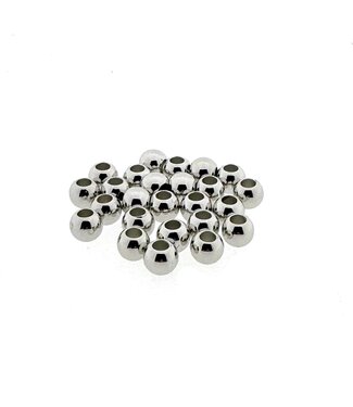 123Paracord Paracord Perle Nickel rund 7X6MM Spacer 25 Stück