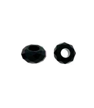 123Paracord Paracord Perle 14X8MM spacer Glas Schwarz