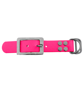 123Paracord Biothane adapter 25MM Neon Rosa/Edelstahl