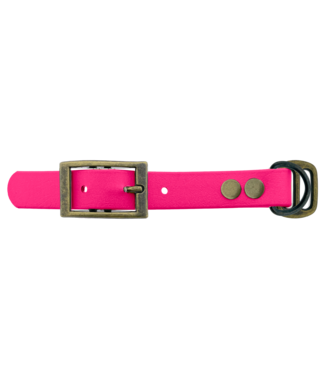 123Paracord Biothane adapter 19MM Neon Rosa/Antikes bronze