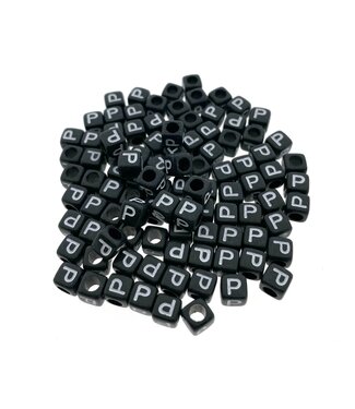 123Paracord Paracord Alphabet Perlen Schwarz P